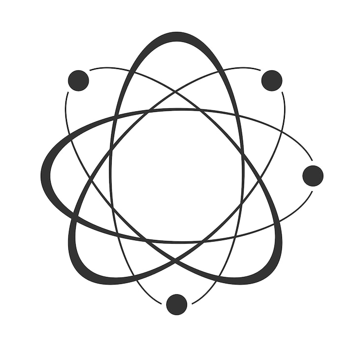 Vector 평면 디자인의 원자 아이콘 설정 분자 기호 또는 원자 기호 절연 벡터 일러스트 레이 션