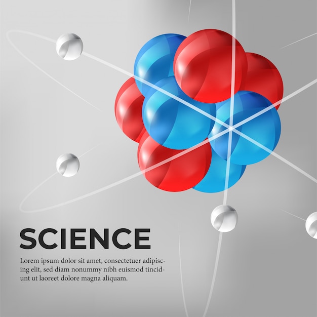 Vector atom molecule science poster