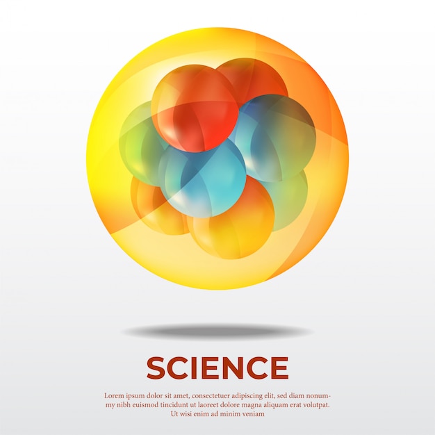 Vector atom molecule science poster