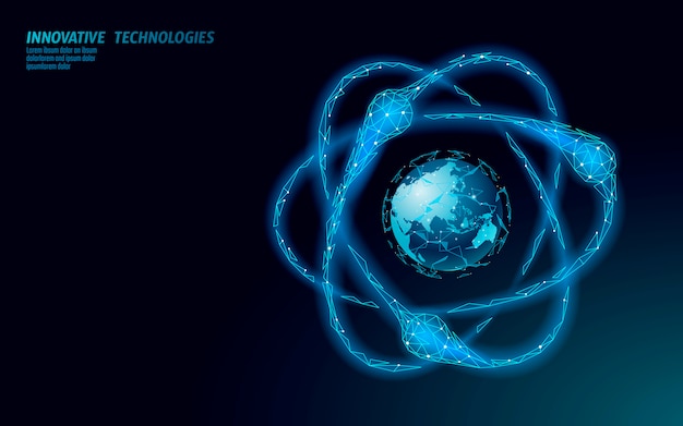 世界地図上の原子粒子溜息。核兵器は地球規模の危険です。緊張型国防安全保障。核兵器国際暴力条約の概念図