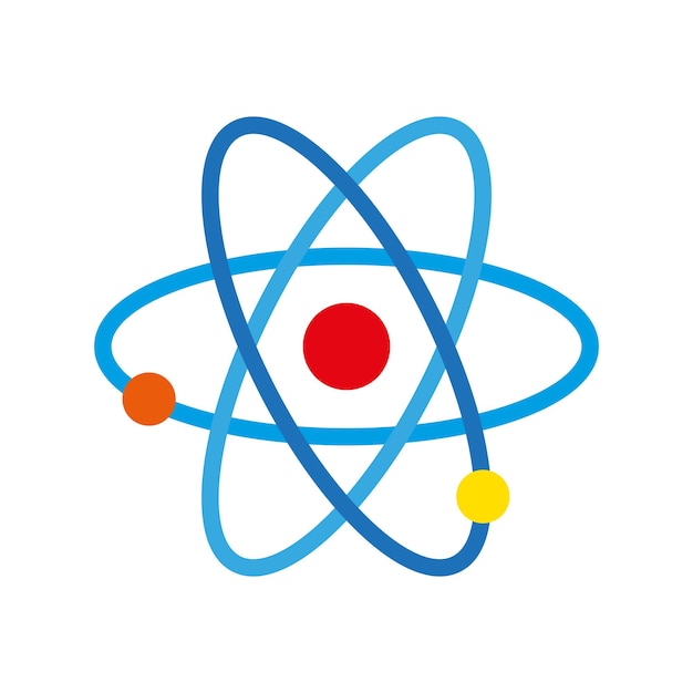 Atom sign symbol vector color icon