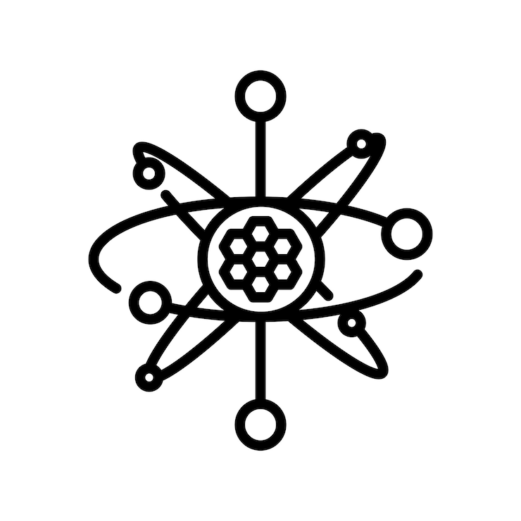 Vector atom sign symbol vector