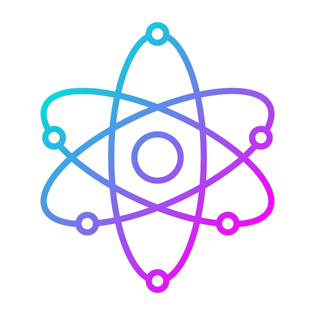 Вектор Икона векторного атома может использоваться для набора иконок исследований и науки