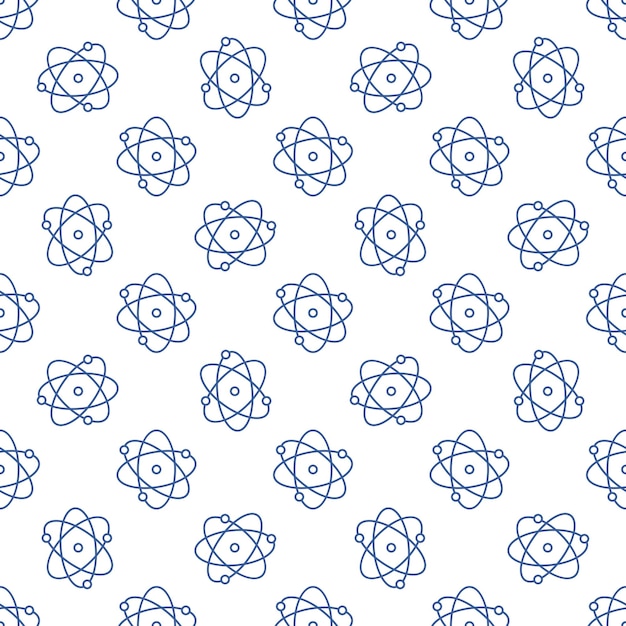 Atom vector Molecule concept outline seamless pattern