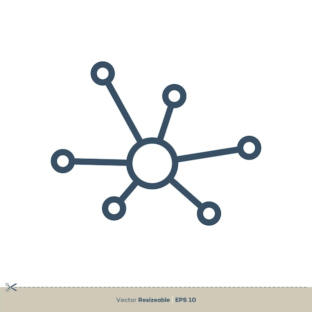 Atom Verbonden Pictogram Logo Sjabloon Illustratie Ontwerp Vector Eps 10