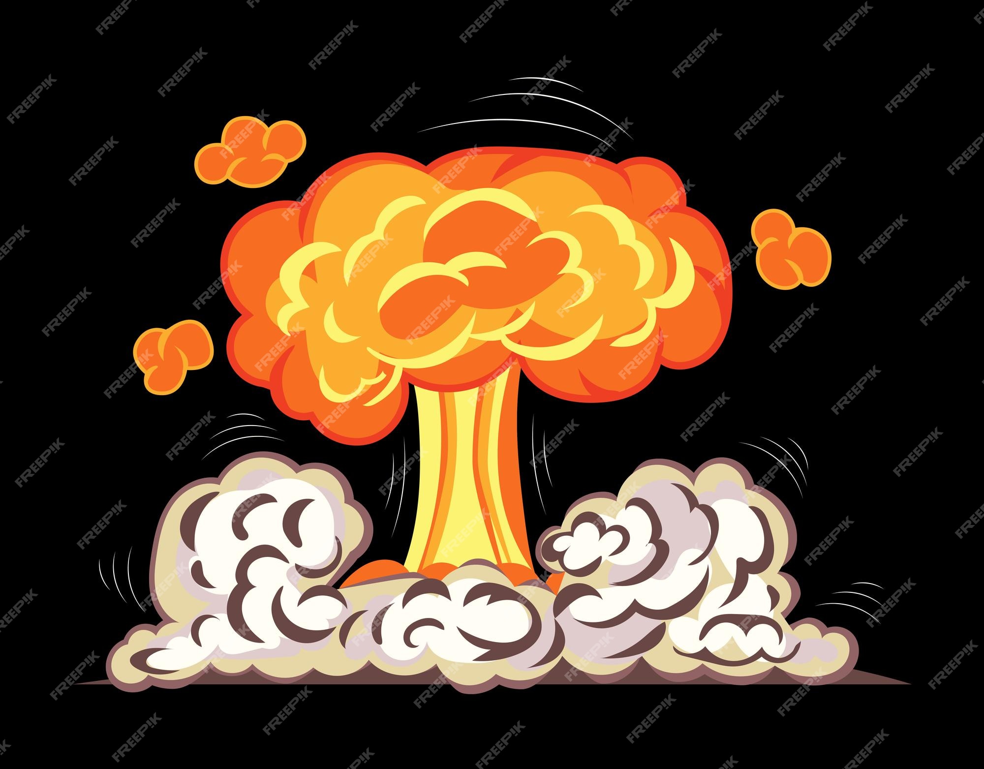 atomic bomb explosion cartoon