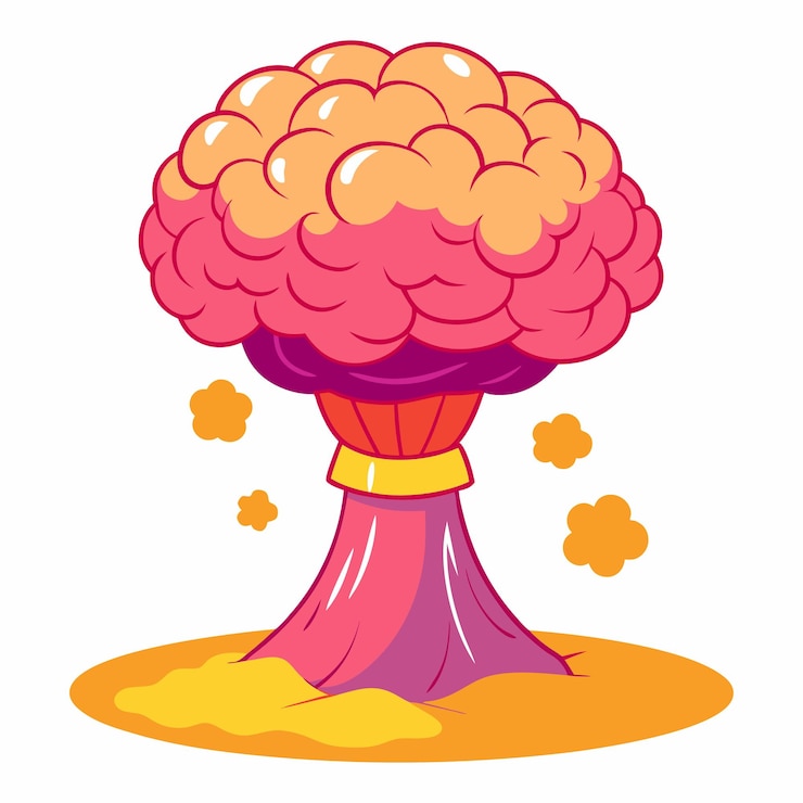 Vector atomic bomb human brain cloud