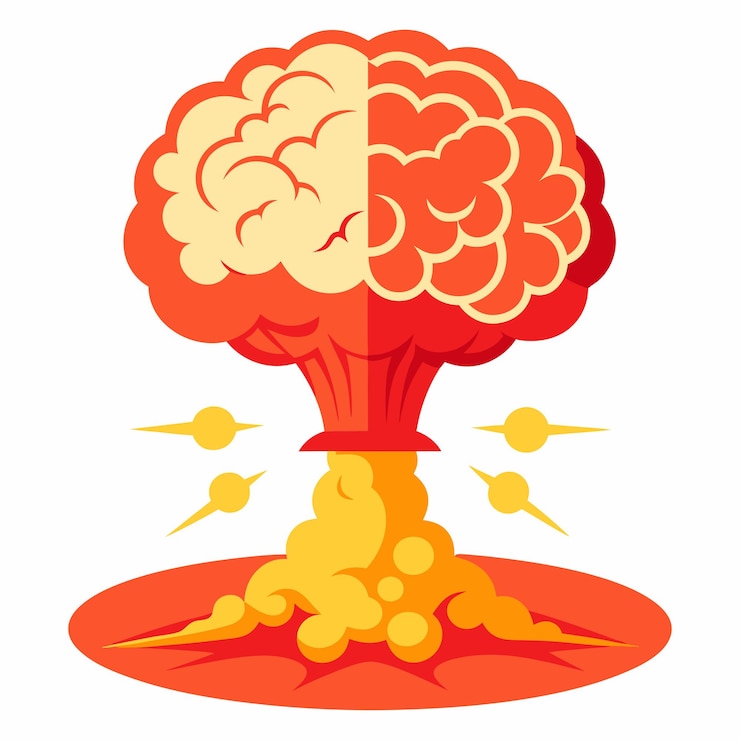 Vector atomic bomb human brain cloud