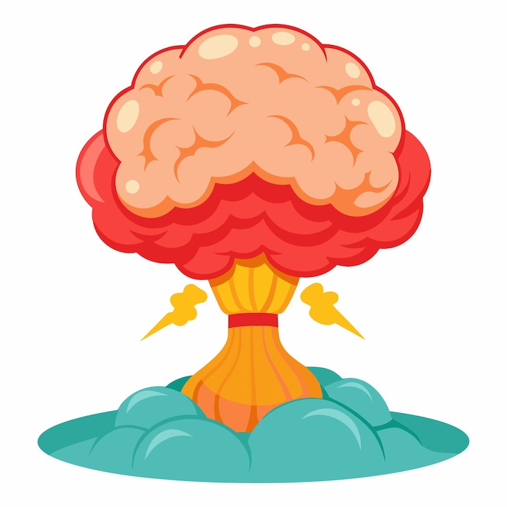 Vector atomic bomb human brain cloud