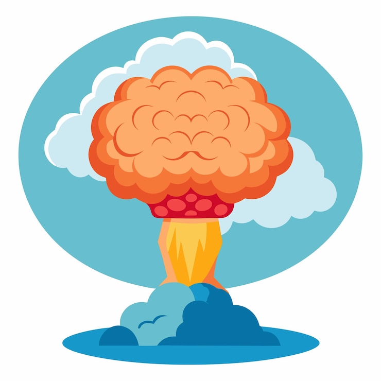 Vector atomic bomb human brain cloud