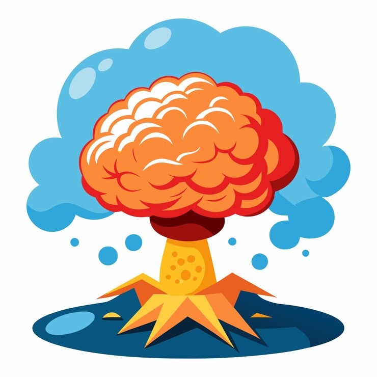 Vector atomic bomb human brain cloud