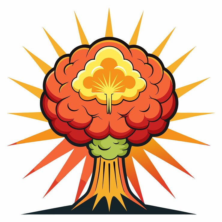 Vector atomic bomb human brain cloud