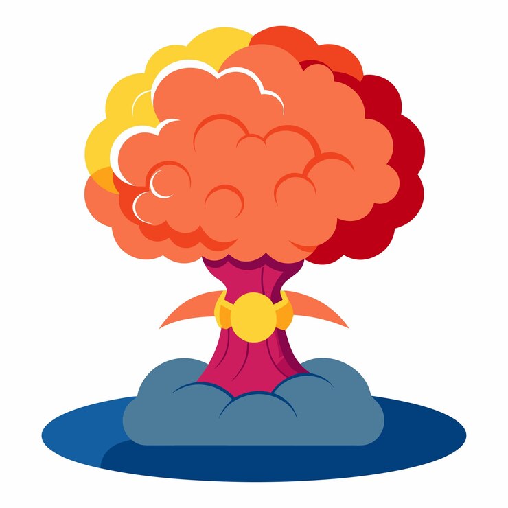 Vector atomic bomb human brain cloud