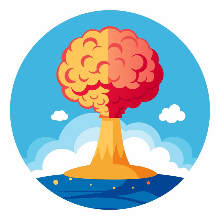 Vector atomic bomb human brain cloud