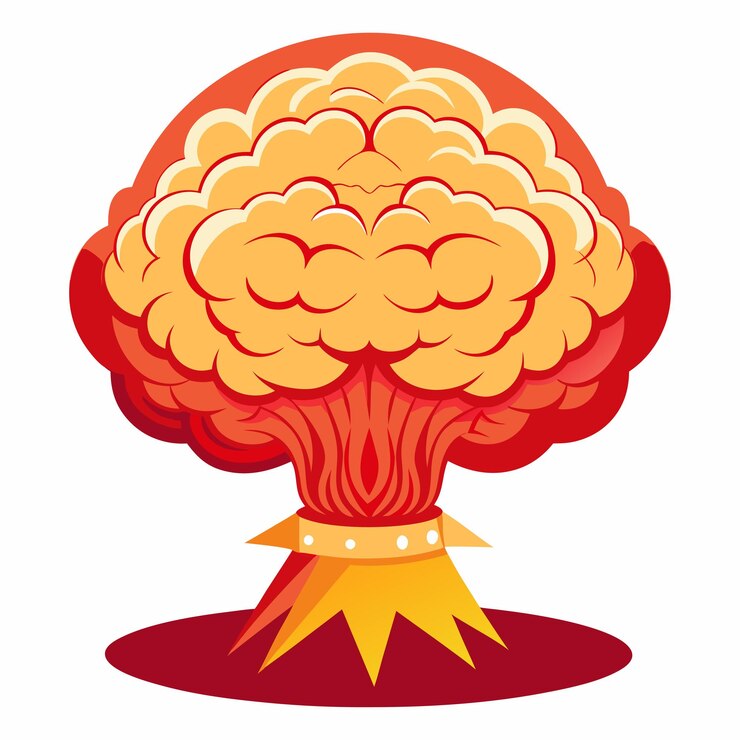 Vector atomic bomb human brain cloud