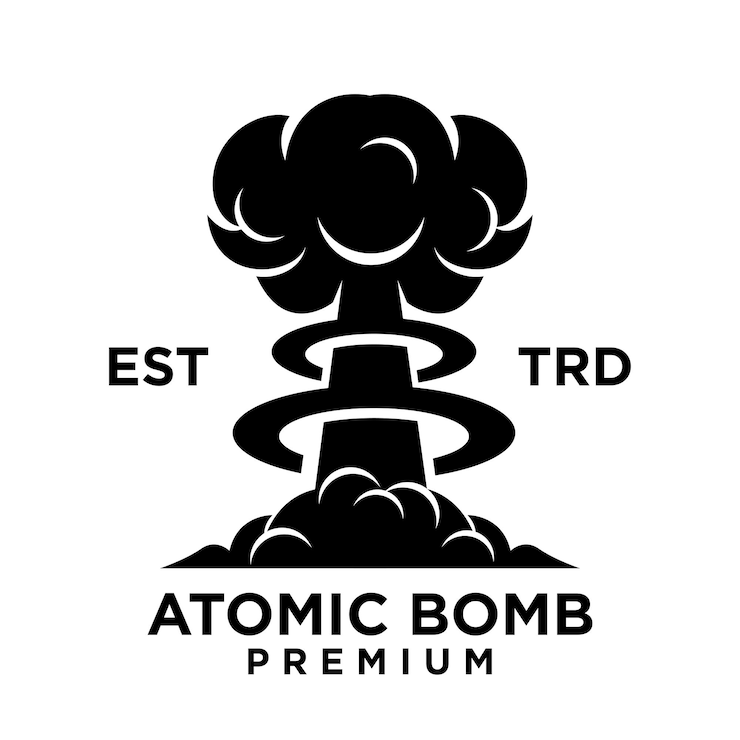 Vector atomic bomb logo icon design illustration