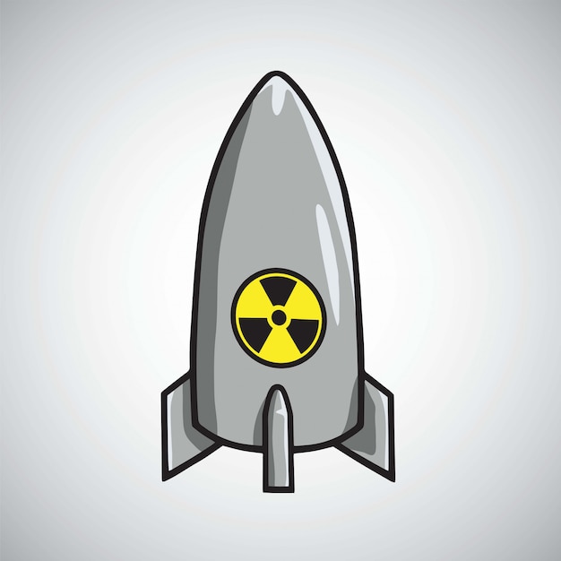 Atomic nuclear rocket missile bomb vector