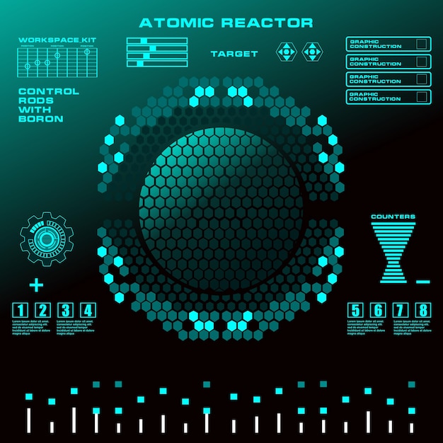 Atomic reactor Futuristic virtual graphic touch user interface