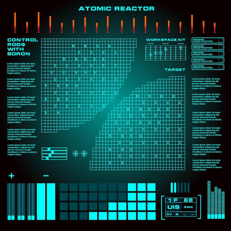 Vector atomic reactor futuristic virtual graphic touch user interface