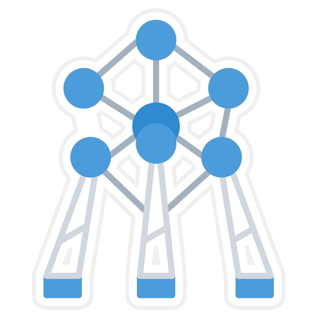 Atomium icon vector afbeelding kan worden gebruikt voor landmarks