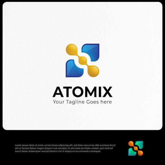 Vector atomix atomic logo sjabloon