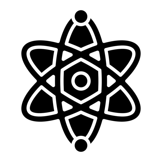 Atoom Glyph effen zwarte afbeelding