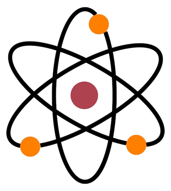 Vector atoommodel icoon natuurkunde symbool wetenschap teken