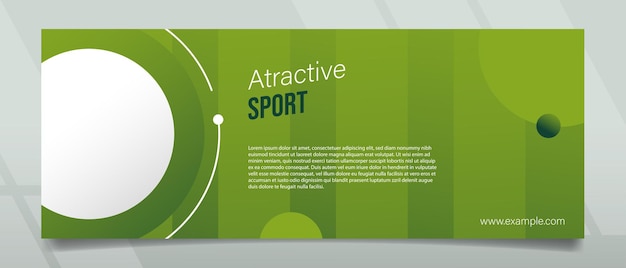 Design di banner di sfondo attraente con gradazione verde sportiva