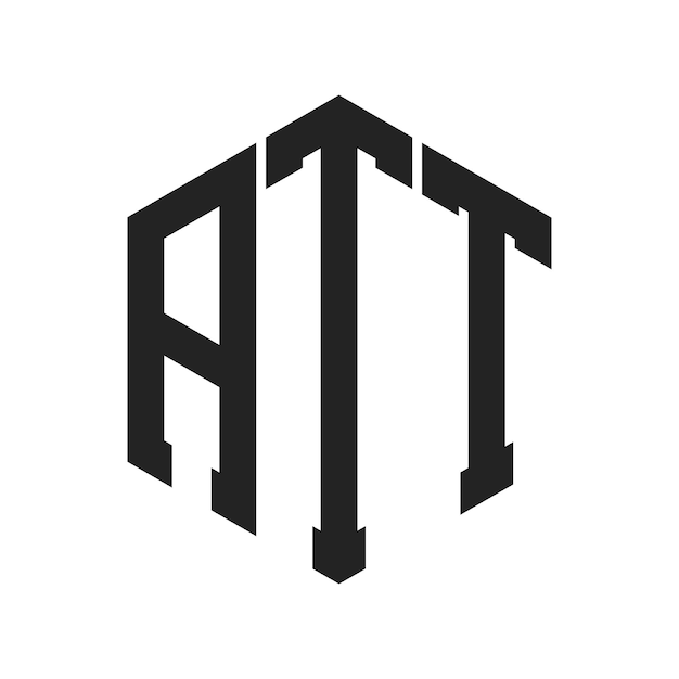 ATT Logo Design Initial Letter ATT Monogram Logo using Hexagon shape