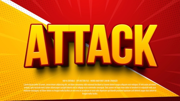 Attack 3d comic style editable text effect