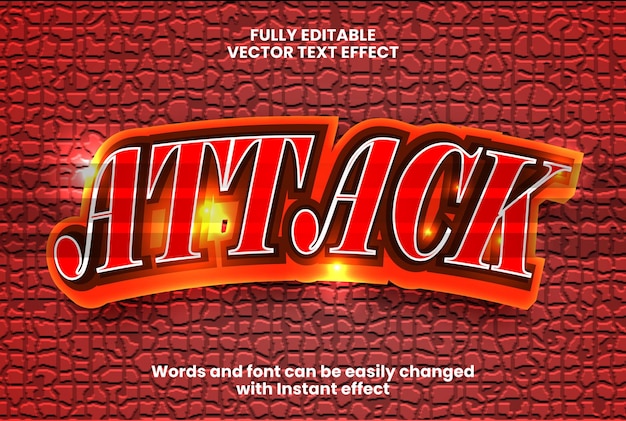 Attack 3d style text effect