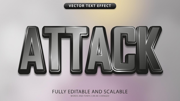 Attack text effect editable eps file