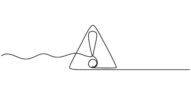 Attention Getting Continuous Line Editable Stroke Icon Dangerous sign line continuous drawing