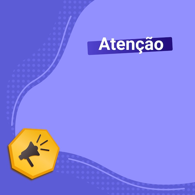 Attention speech card template design in brazilian portuguese