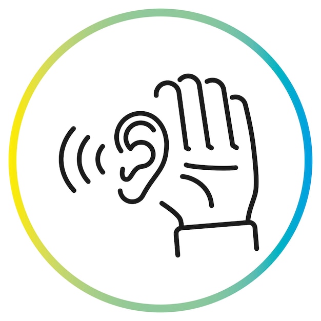 Attentively ear listen icon