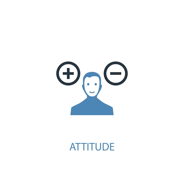 Attitude concept 2 colored icon. simple blue element illustration. attitude concept symbol design. can be used for web and mobile ui/ux