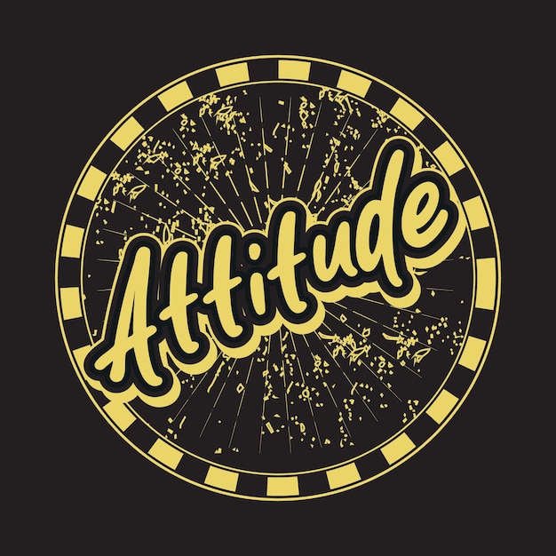 Attitude lettering text effect typography dark t shirt design