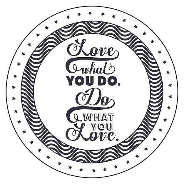Vector attitude phrase about love inside frame icon