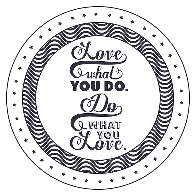 Attitude phrase about love inside frame icon