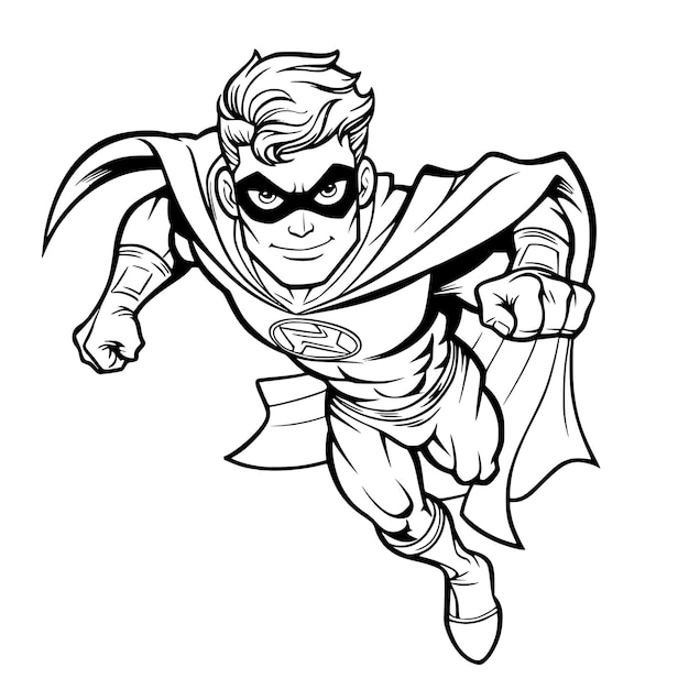 Vector attitude super hero coloring pages drawing for kids