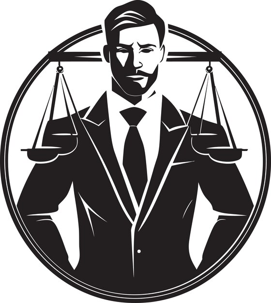 Attorney in action legal vector artwork