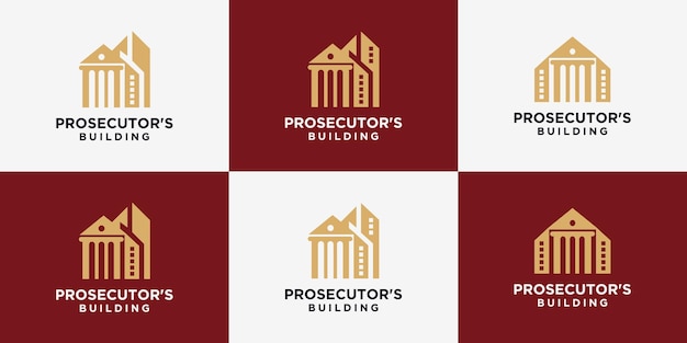 弁護士ビジネスと法律事務所のための弁護士の建物のロゴのテンプレートのロゴ