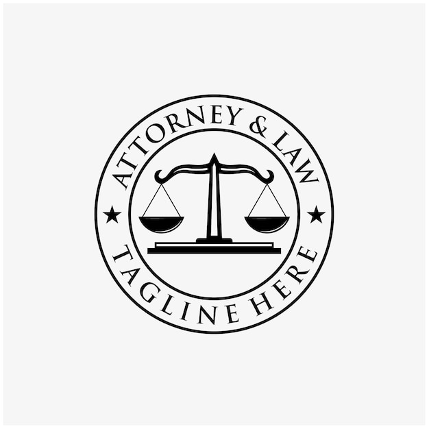 Вектор Образец логотипа адвоката права правосудия