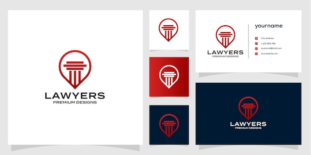 Vector attorney law lawyers logo business card vector icon illustration design premium vector