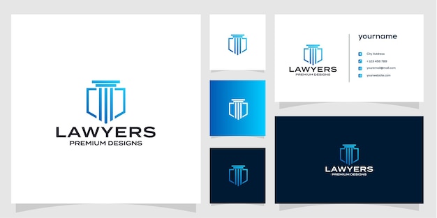 Attorney Law Lawyers logo business card vector icon illustration design Premium Vector