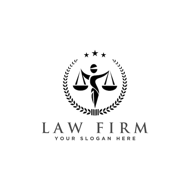 Vettore logo dell'avvocato e della legge