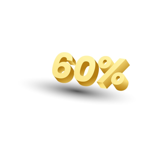 Attractive 3D 60 Percent Discount Banner