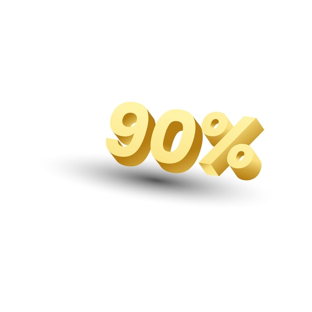 Attractive 3D 90 Percent Discount Banner