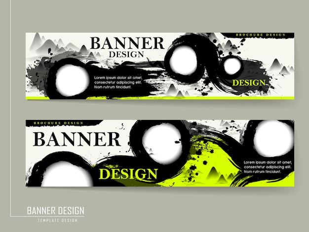 Vector attractive banner design with calligraphy stroke