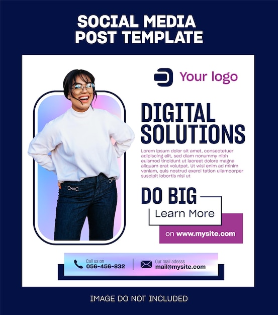 Vector attractive business solutions social media post template